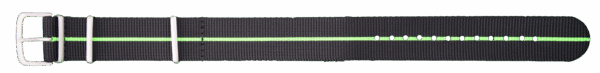 Curea din material textil P67 Officer Gun negru-verde