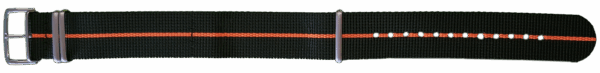 Curea din material textil P67 Officer Gun negru-portocaliu